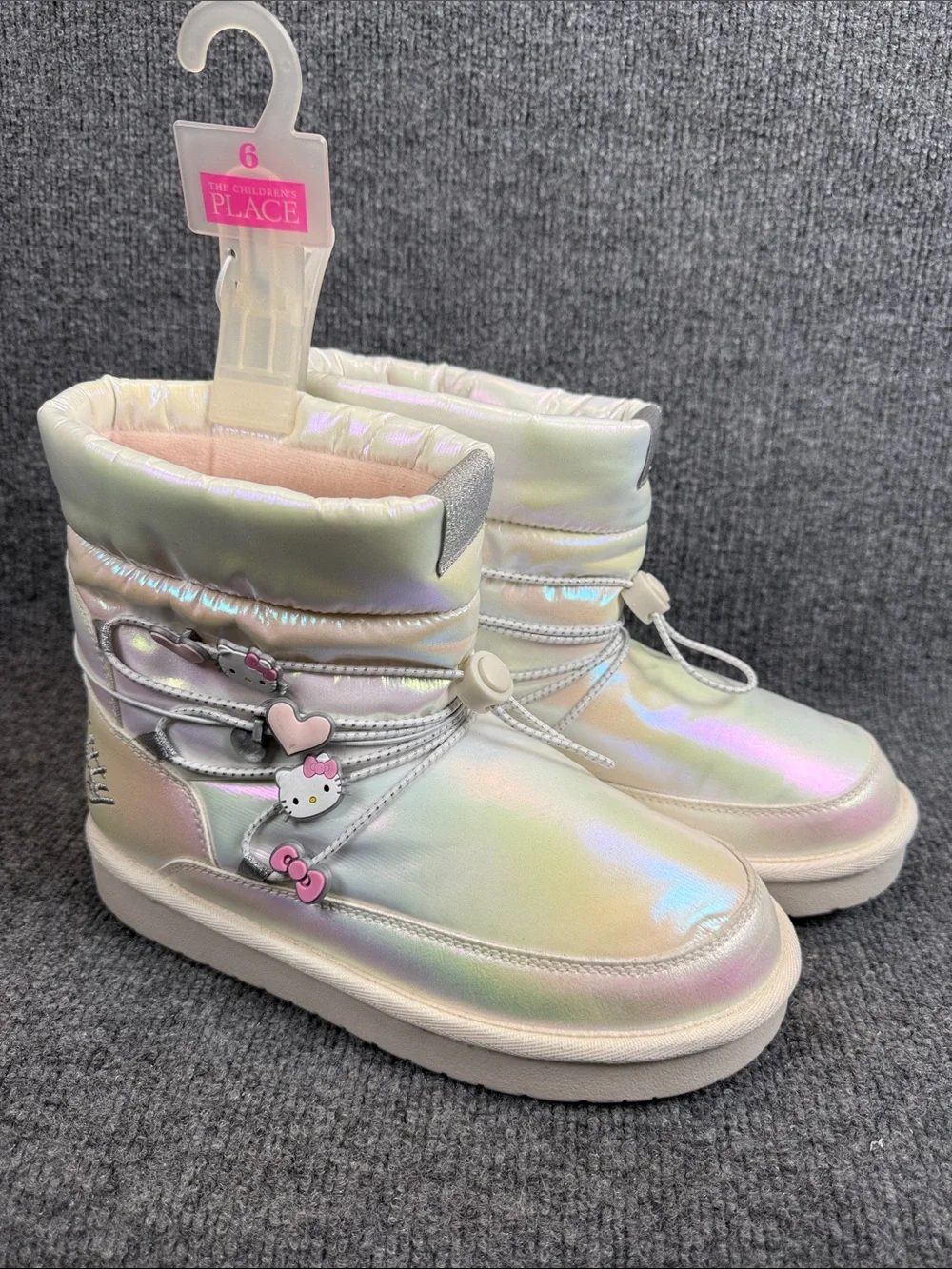 The Children's Place Kids' Iridescent Hello Kitty Winter Boots - White NWT